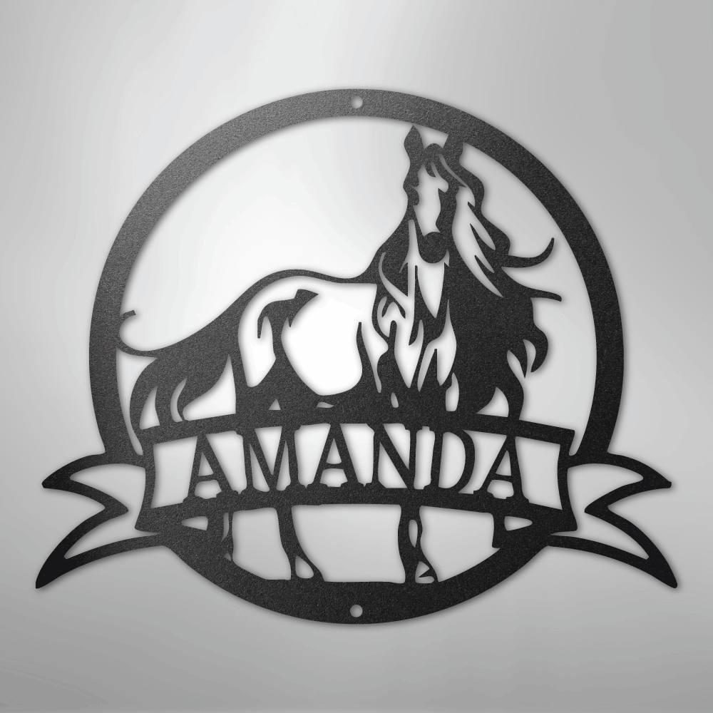 Custom Horseshoe / Equestrian Metal Sign - MEM-78
